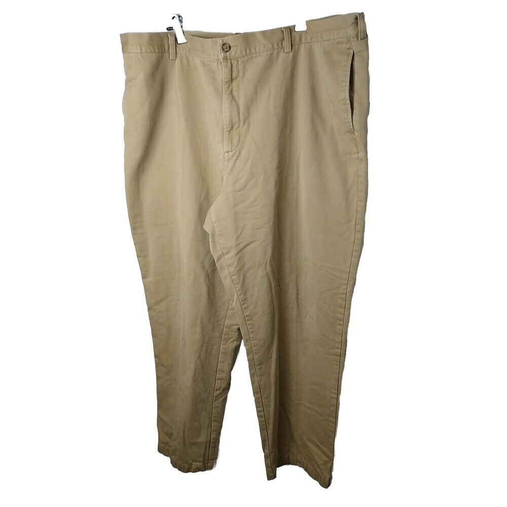 L.L. Beans Men's Lined Brown Khaki Natural Fit Pants. Size 44X32